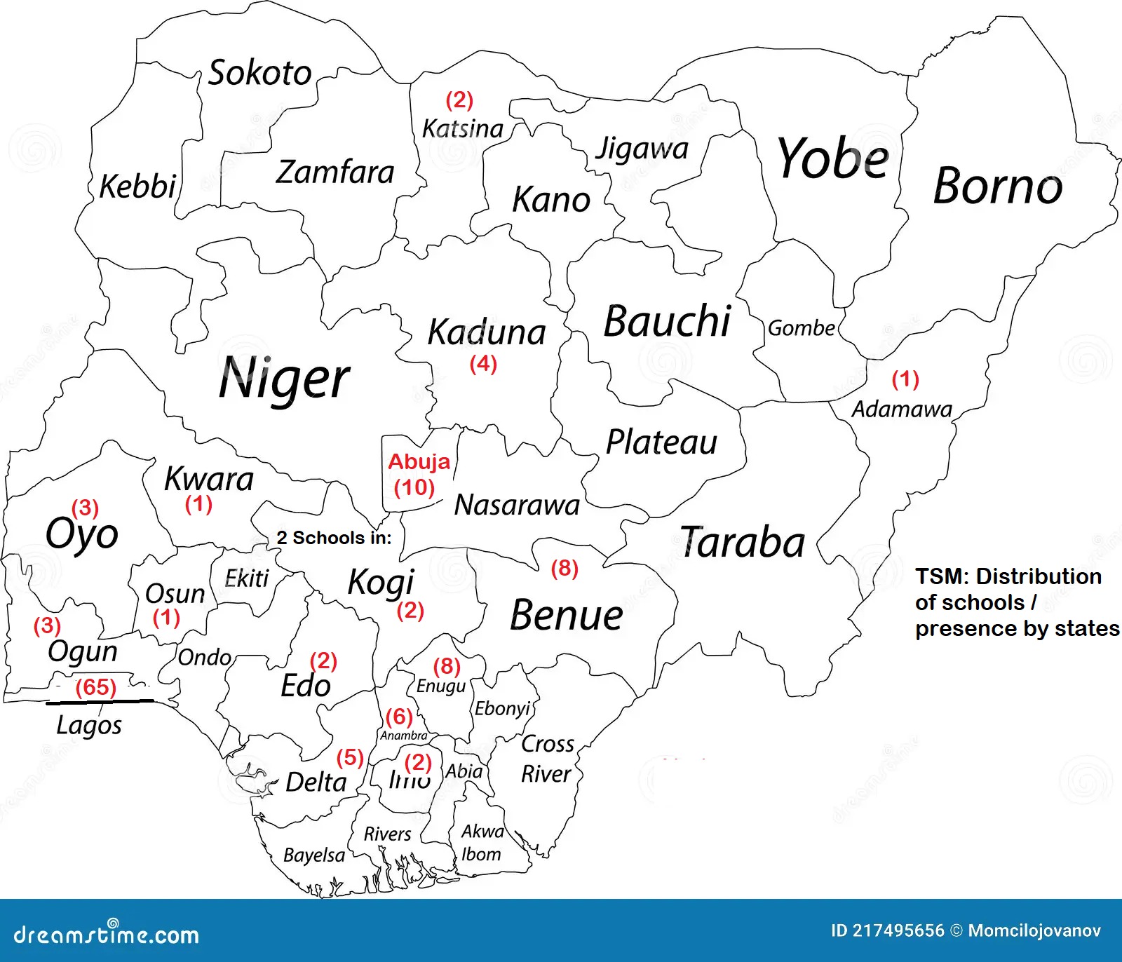 TSM School Distribution across Nigeria